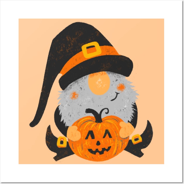 Cute Halloween Gnome Wall Art by Alexandra Franzese